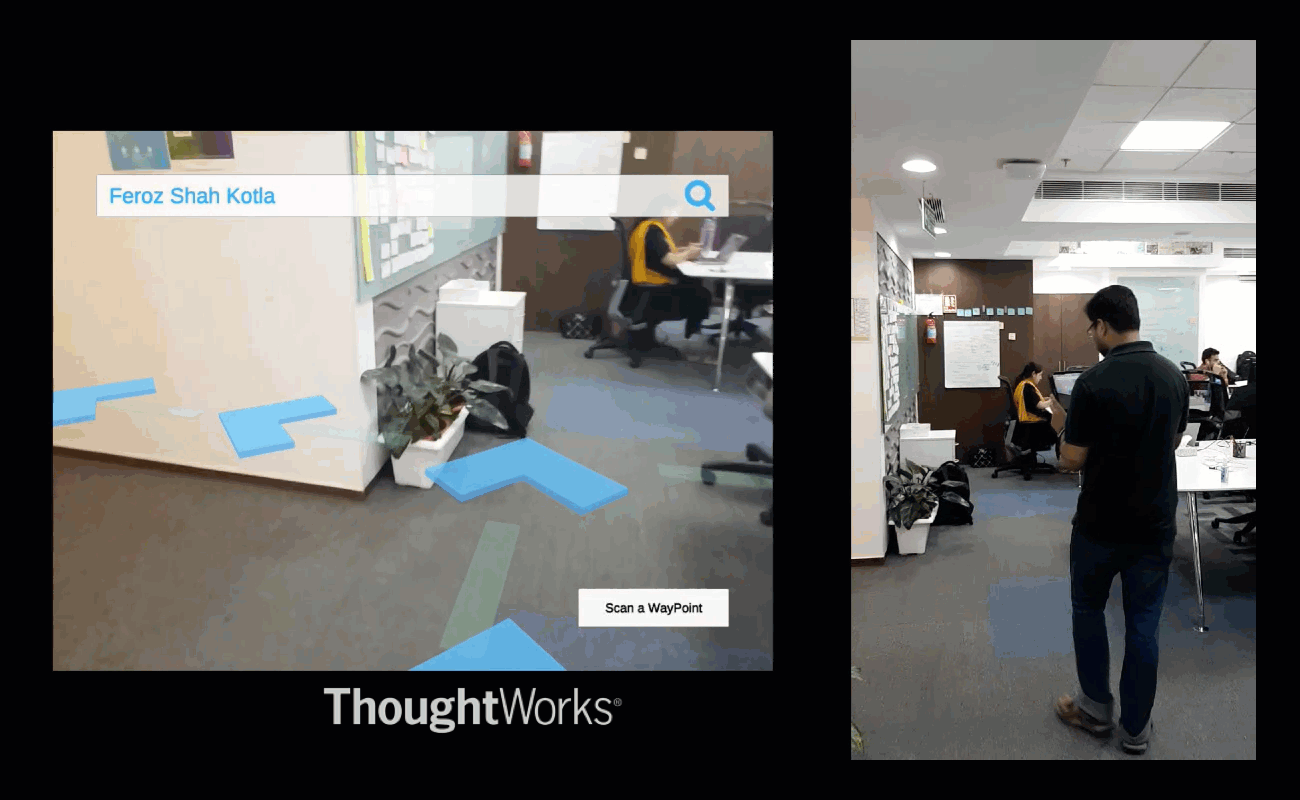 Fig1AR enabled Office Explorer app in use at the ThoughtWorks office